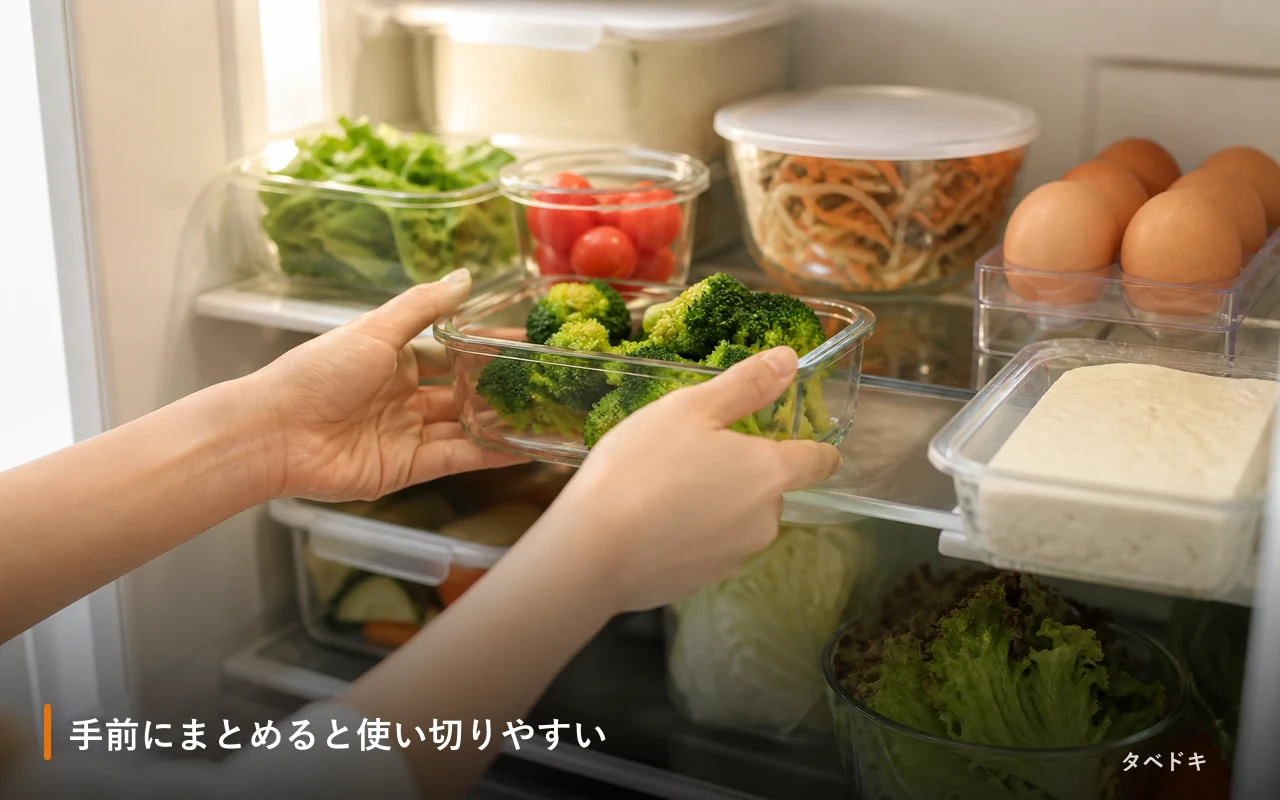 手前にまとめると使い切りやすい