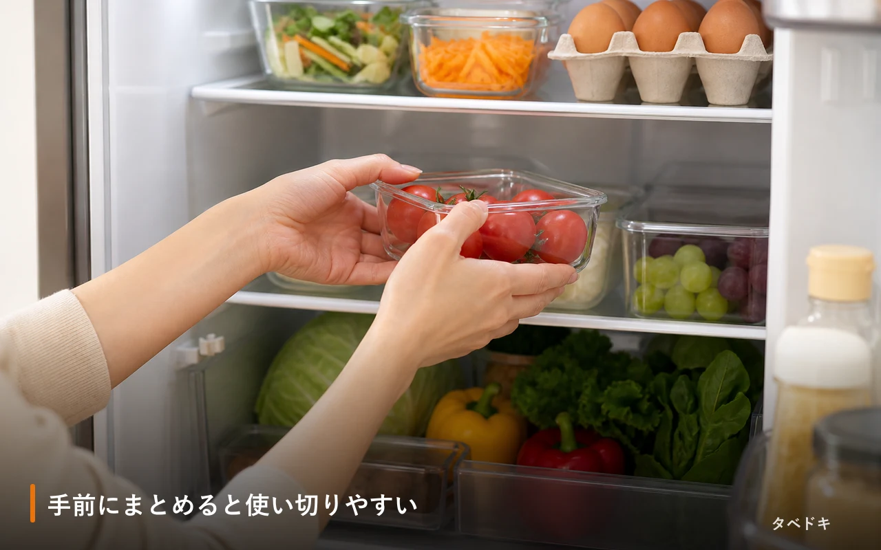 手前にまとめると使い切りやすい