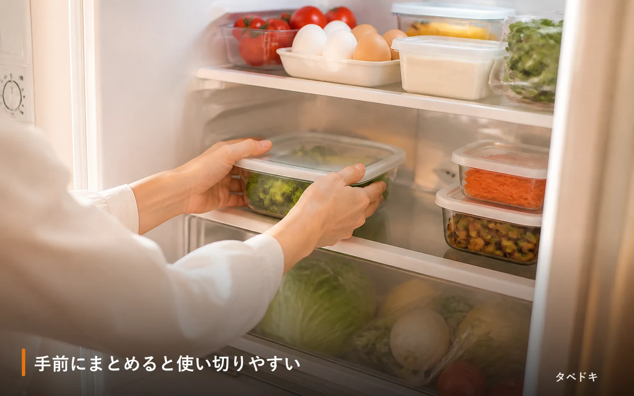 手前にまとめると使い切りやすい
