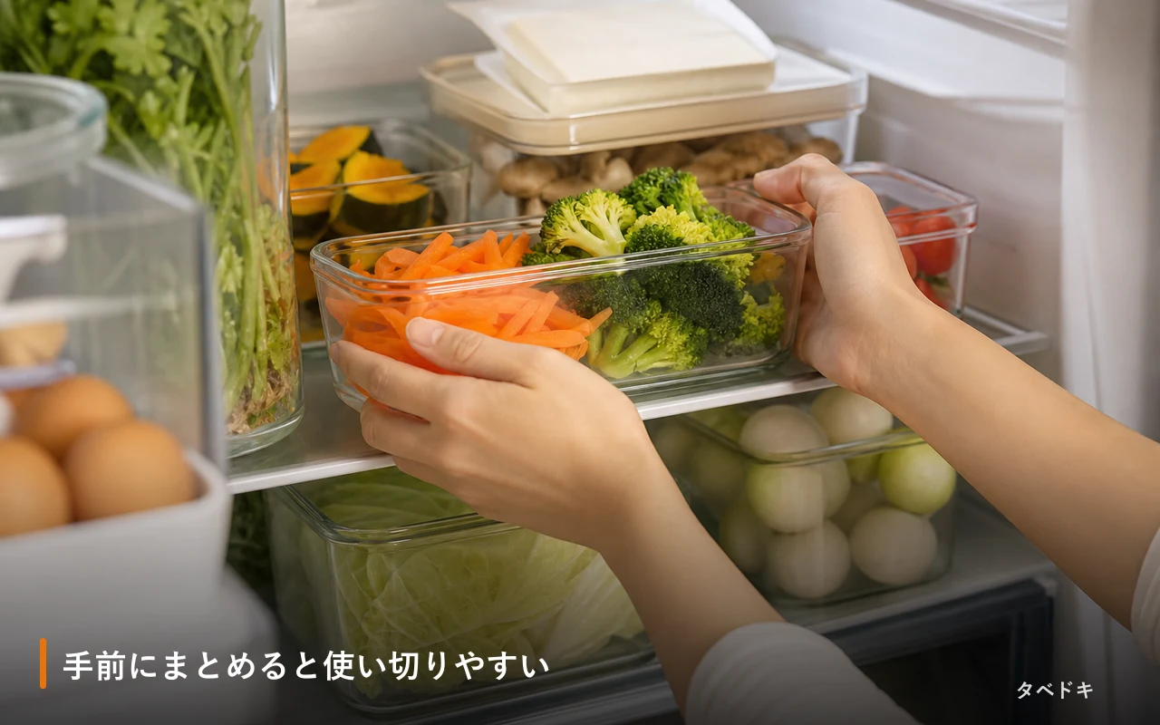 手前にまとめると使い切りやすい
