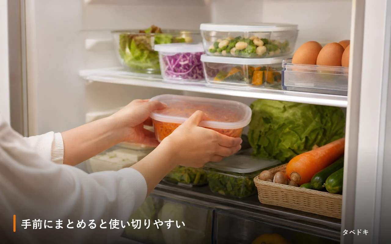 手前にまとめると使い切りやすい
