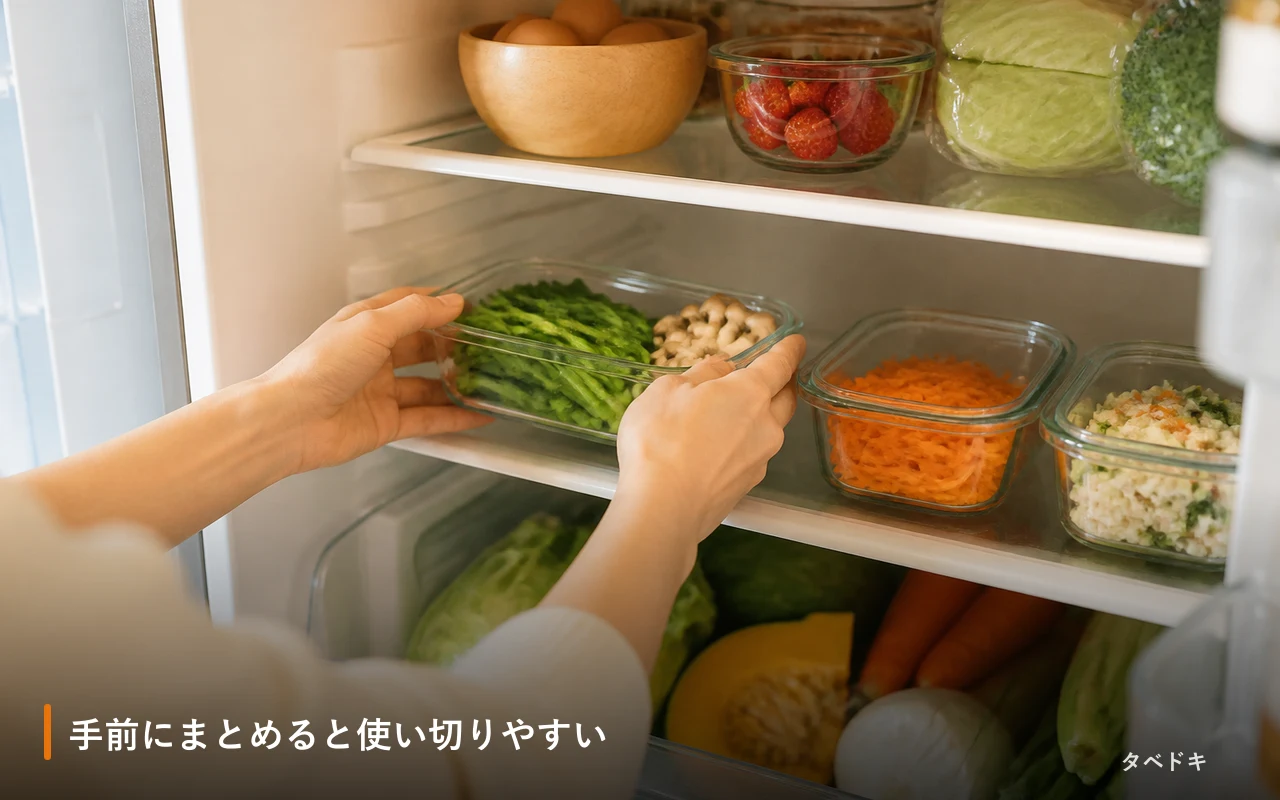 手前にまとめると使い切りやすい