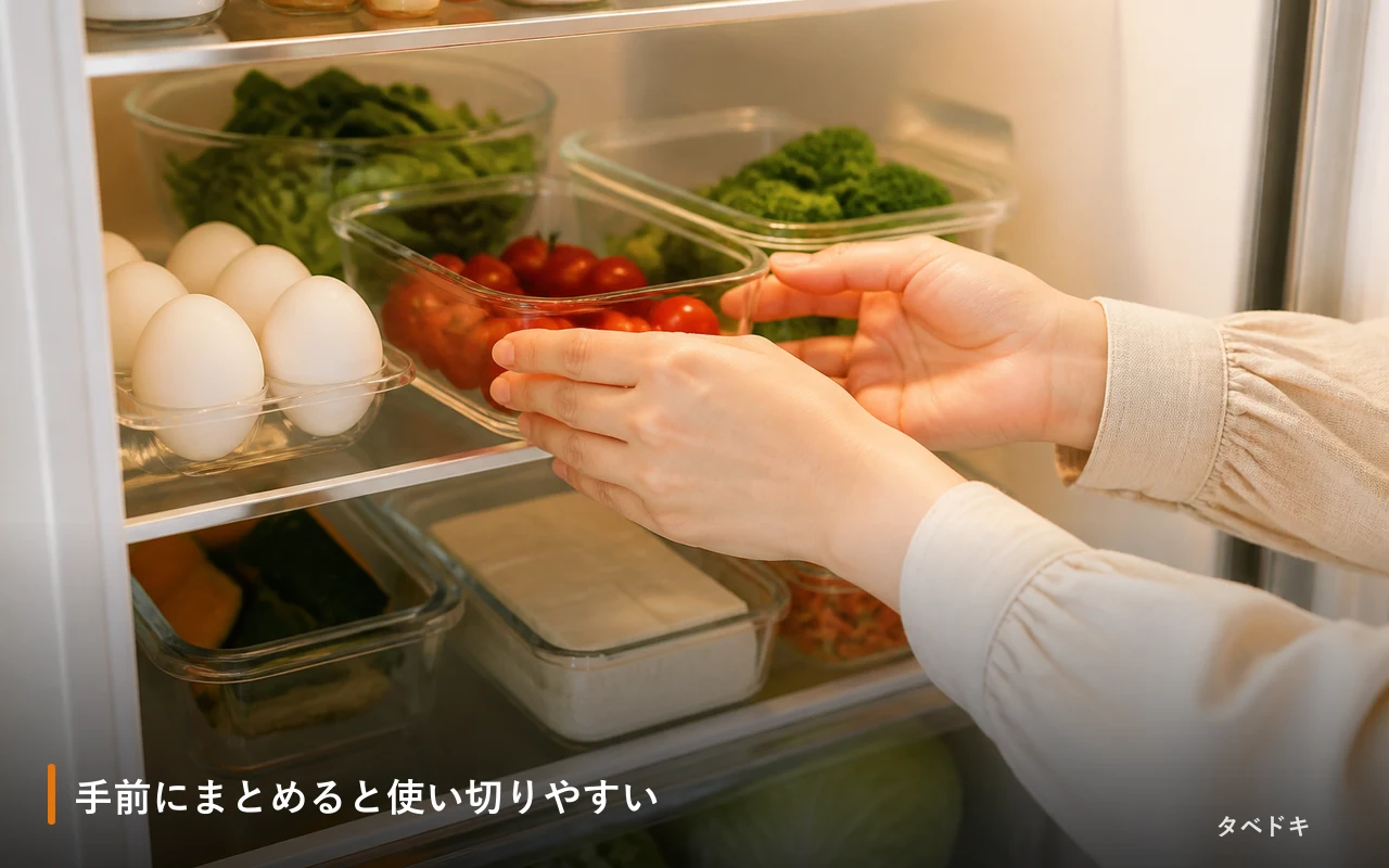 手前にまとめると使い切りやすい