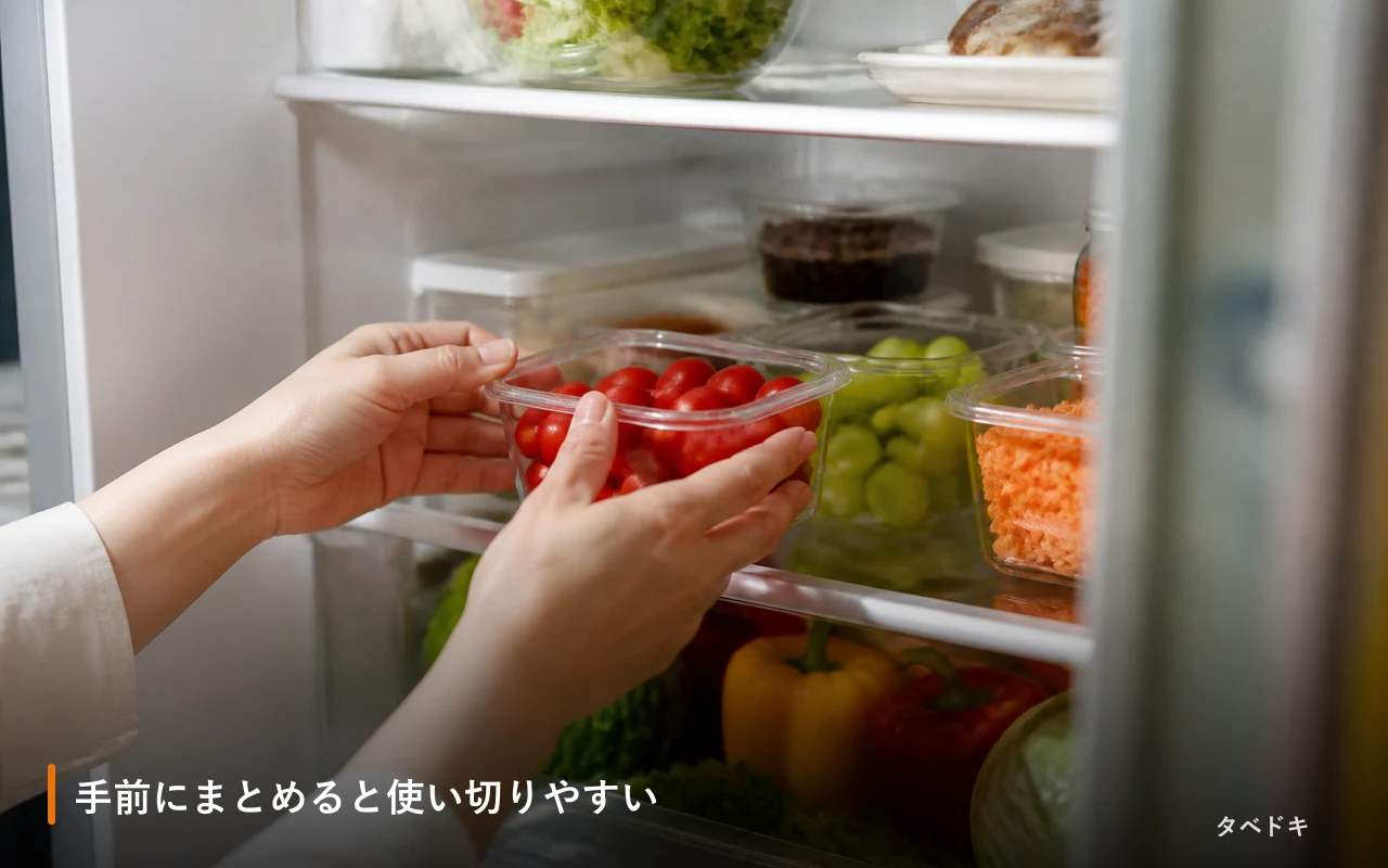 手前にまとめると使い切りやすい