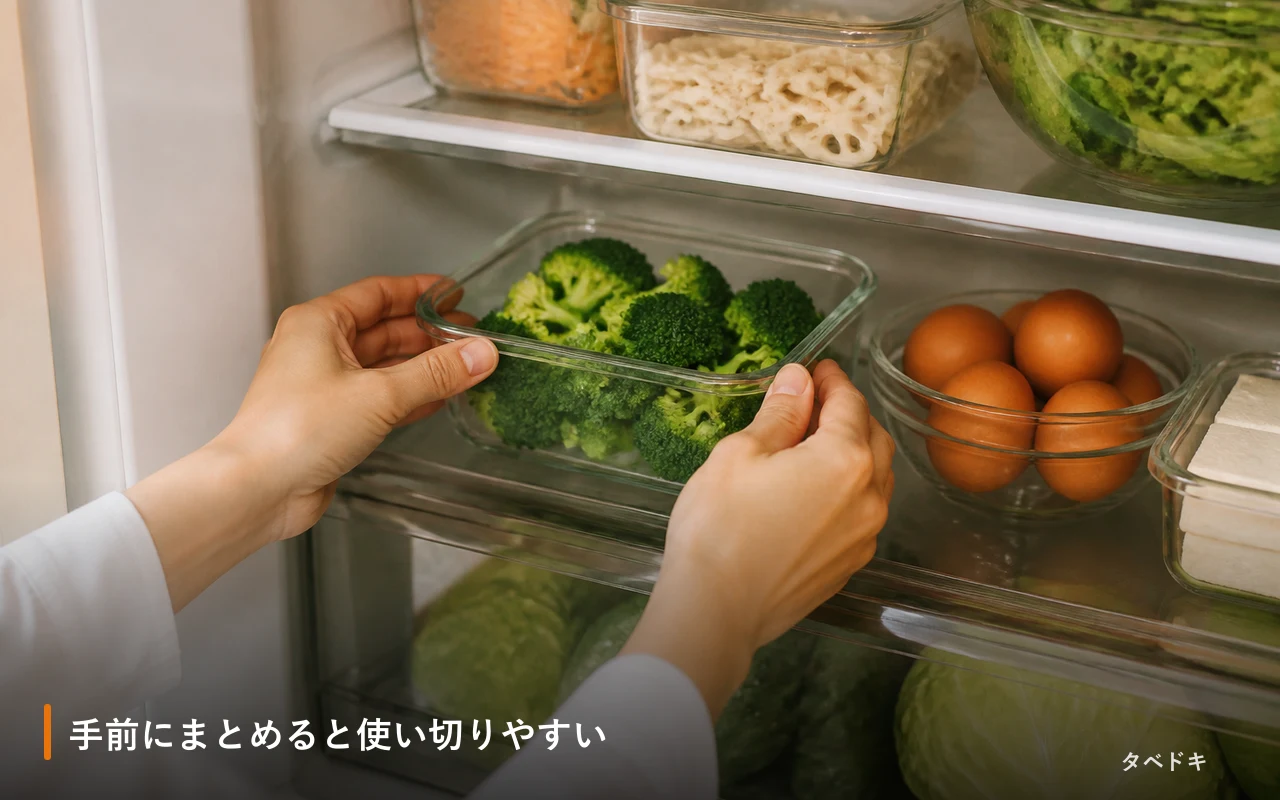 手前にまとめると使い切りやすい
