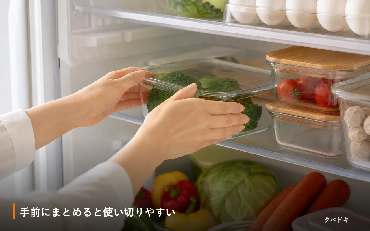 手前にまとめると使い切りやすい